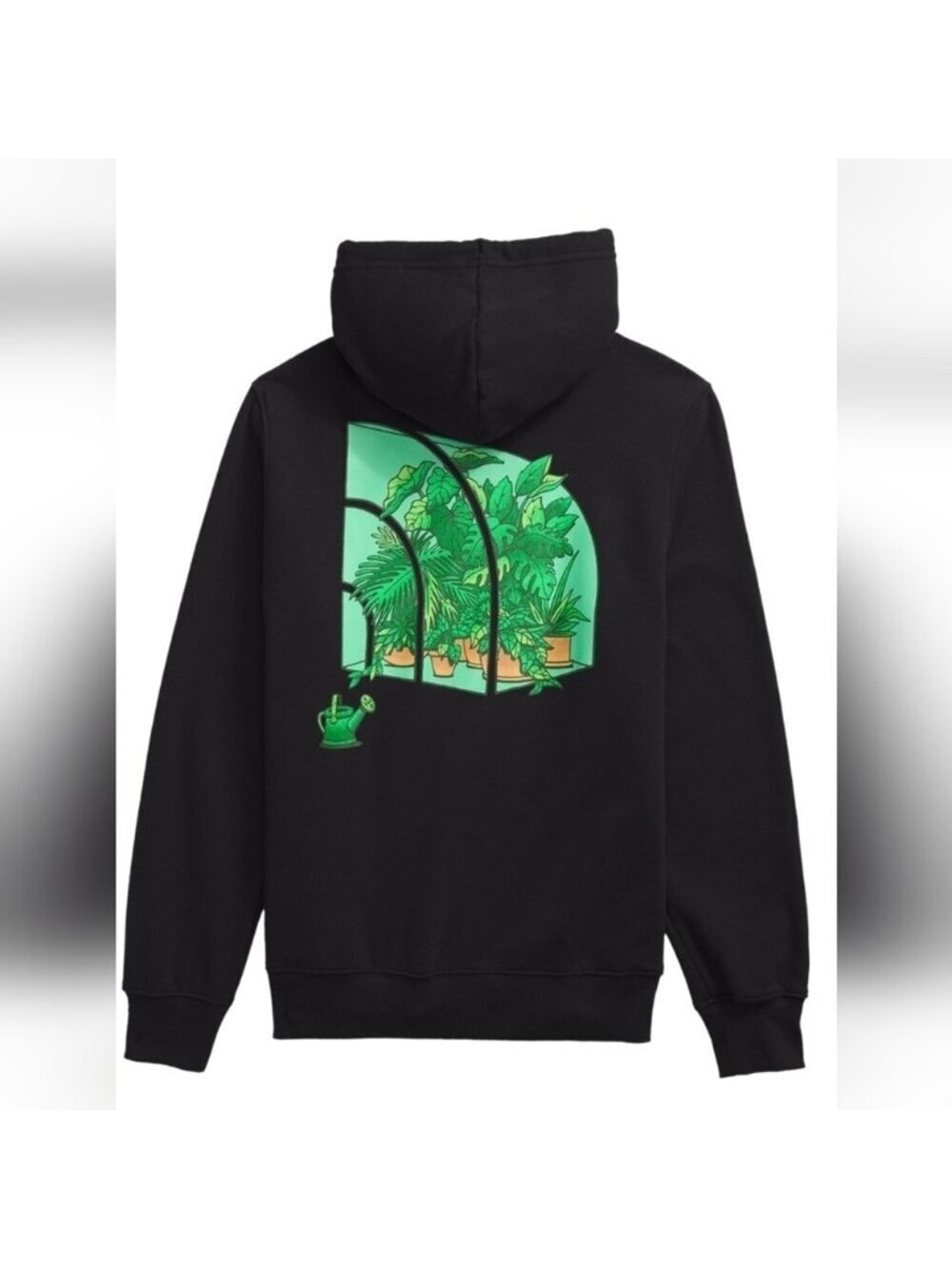 The North Face Crown Shyness Black Hoodie Plant Lover Unisex Mens XS Women S/M